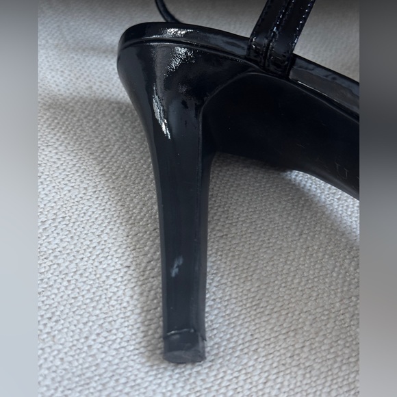 Lauren Ralph Lauren Black Patent Strappy Heels - Picture 7 of 8